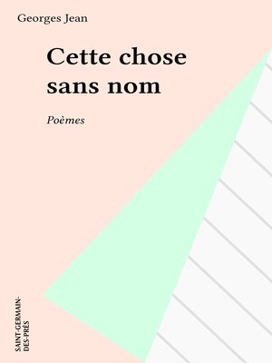 cover image of Cette chose sans nom